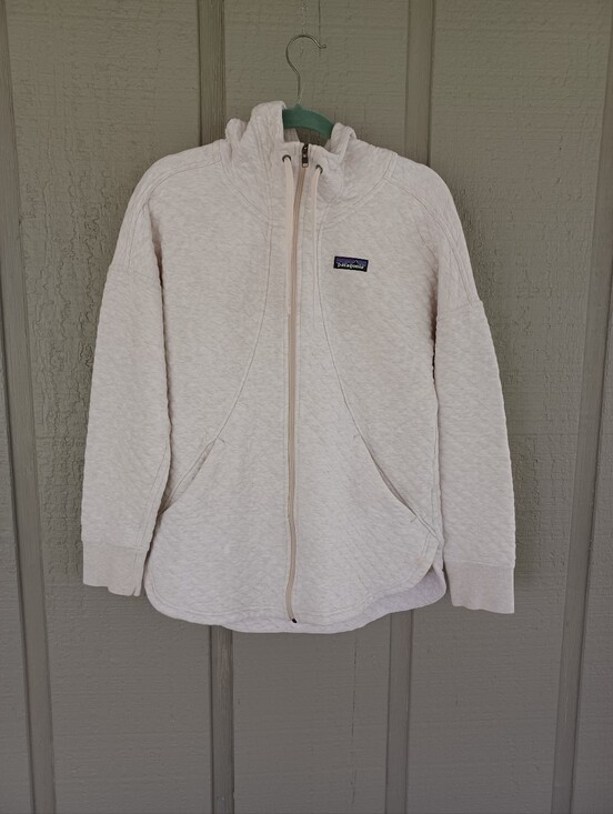 Patagonia Jackets & Blazers - Patagonia Organic Cotton Blend Quilt Hoody Size M Women Outdoor Full Zip Pockets